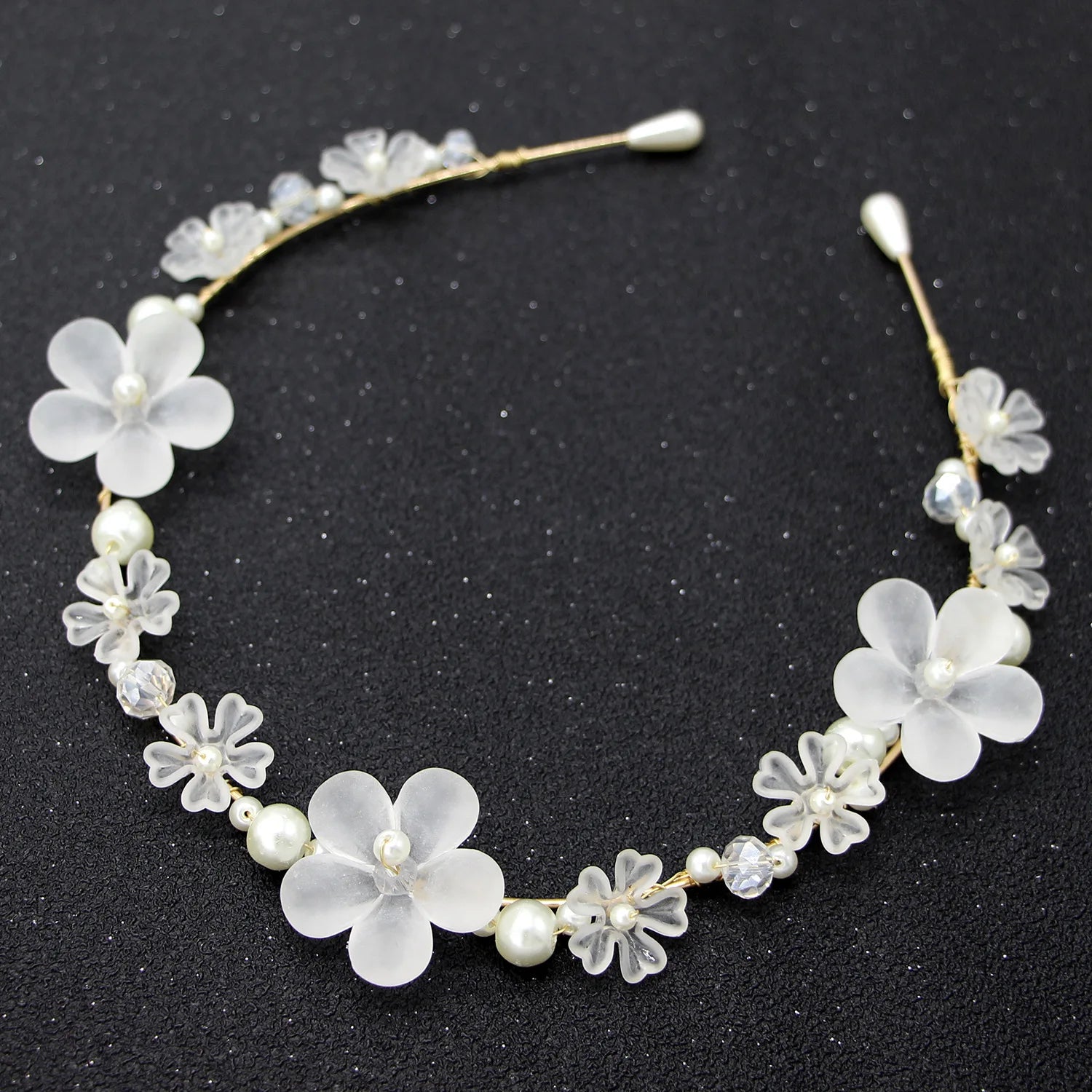 Spring Girls Bridal Pearl Hair Band Headdress Flower Wreath Bride Garland Head Hoop Headbands Hair Jewelry Gifts