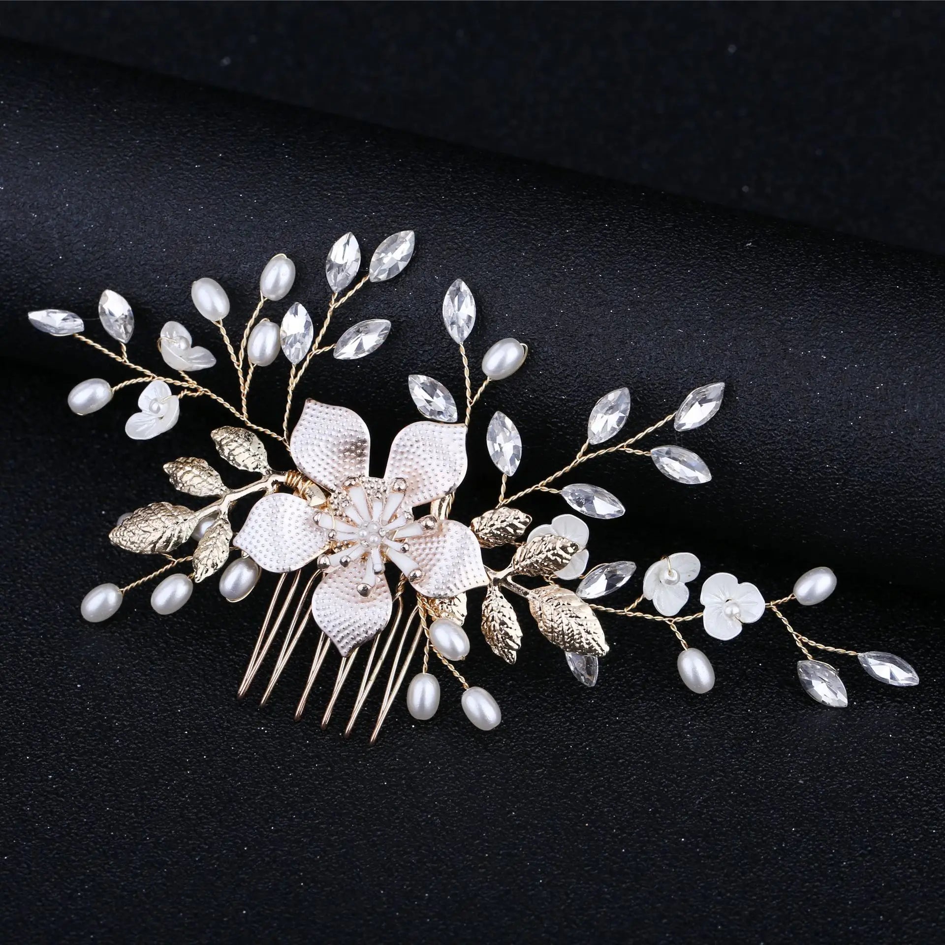 Luxury Bride Pearl Aolly Flower Hair Comb Crystal Hairpin Women's Wedding Hairwear  Wedding Party Jewelry Hair Accessories