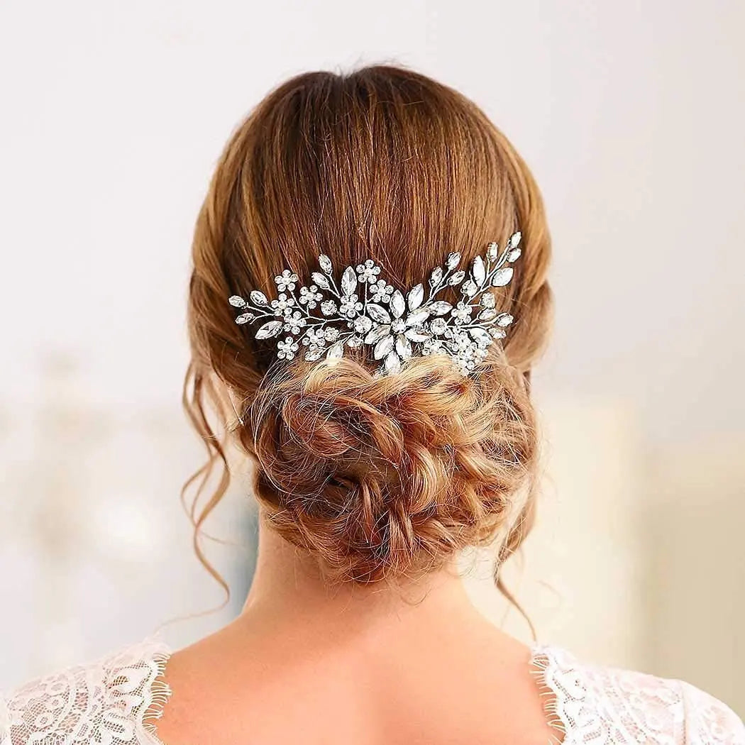 New Hair Card Bridal Headdress Handmade Inlaid Crystal Comb Ladies Rhinestone Gift Wedding Portrait Accessories