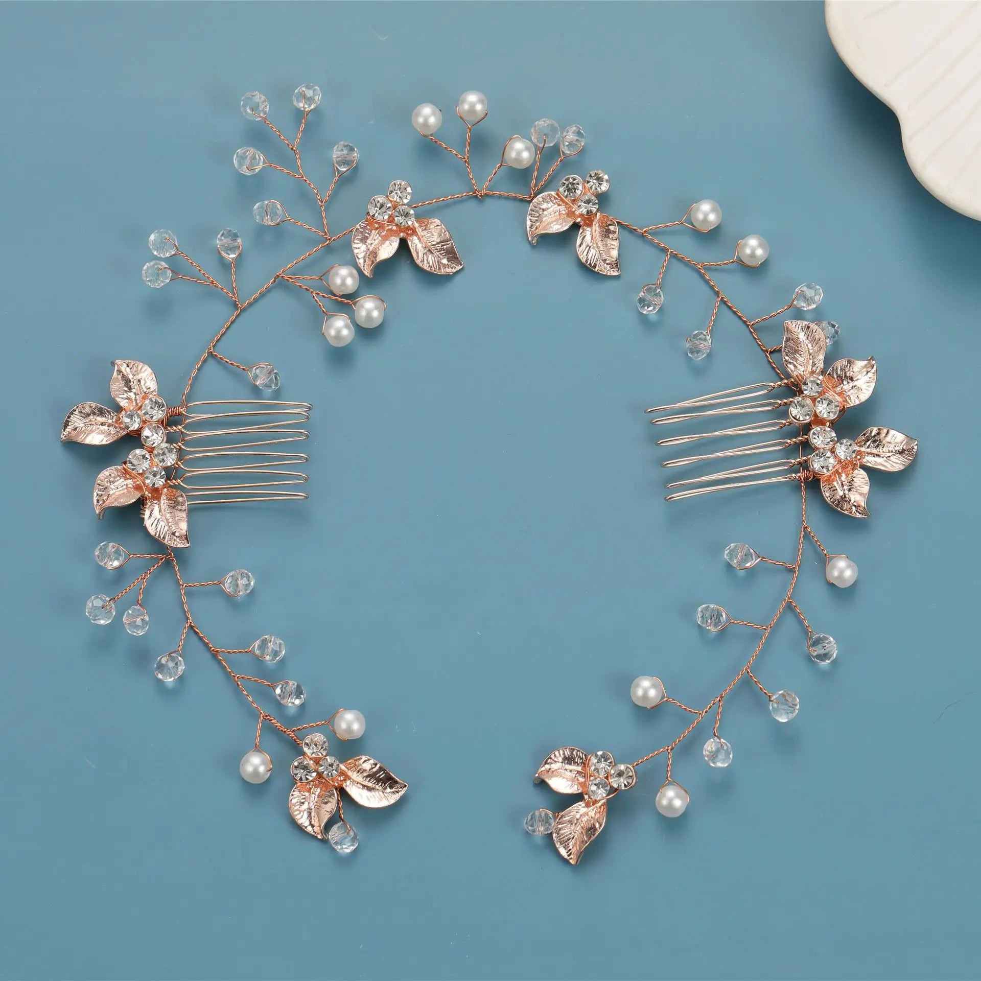 New Crystal Flower Pearl Bridal Hairpins Fashion Women Hairbands Bridesmaid Hair Vine Accessories Wedding Hair Comb Jewelry