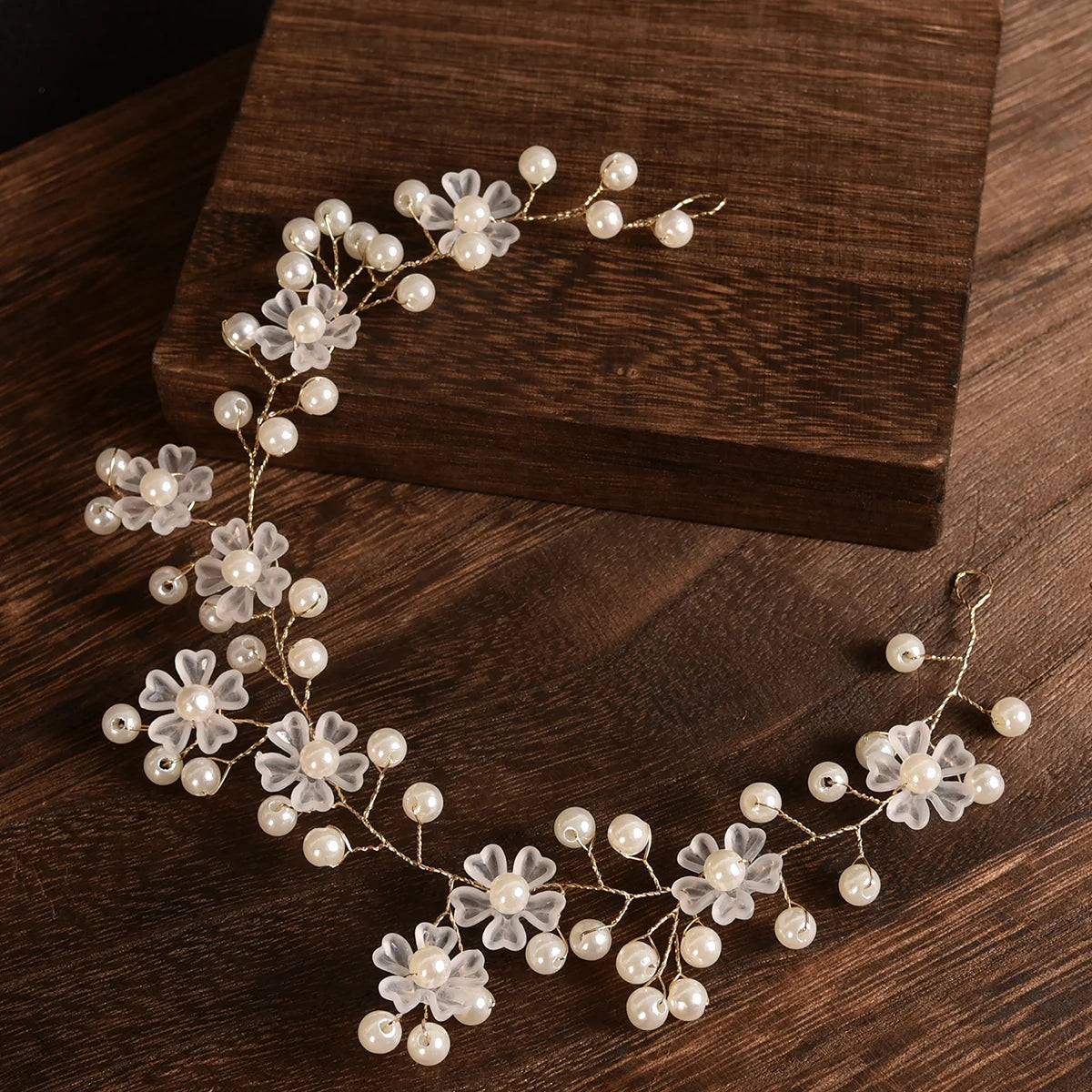 Luxury Bridal Hairband Golden Pearl Rhinestone Women Head wear Wedding Headpiece Jewelry Hair Accessories