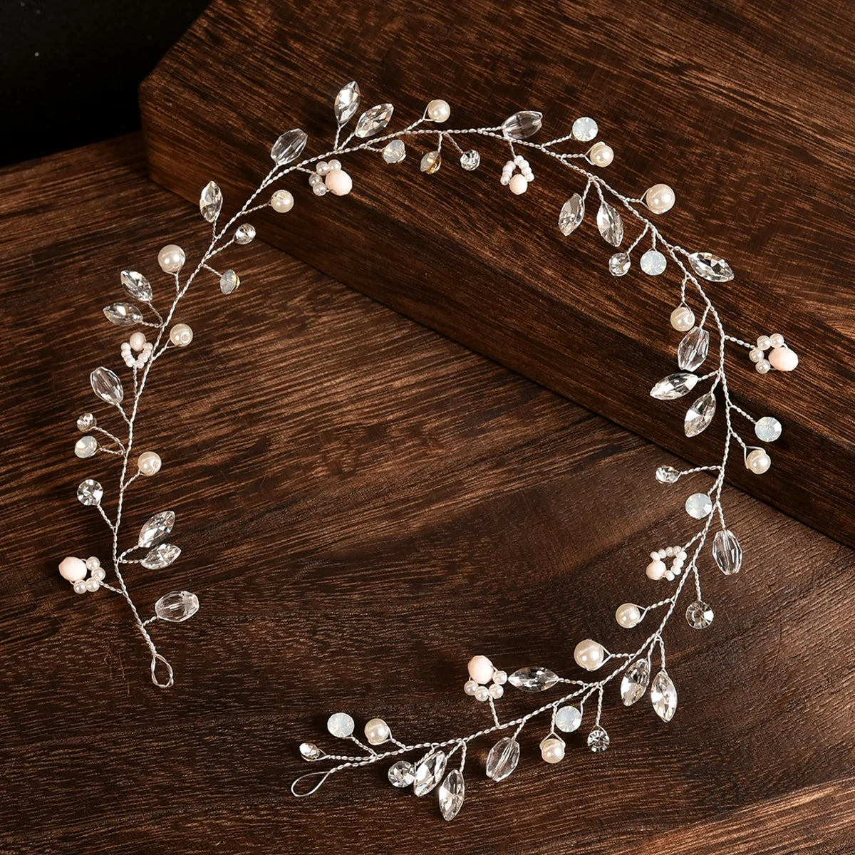 Crystal Bridal Hairband White Pearl Rhinestone Women Head wear Wedding Headpiece Jewelry Hair Accessories